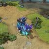 Abaddon shown in-game wearing the Blightfall set. The unique spectral mount with an avian head, Abaddon's dark armor with purple horned helm, and the unearthly teal and violet luminescence from both are clearly visible, showcasing the set's full impact during gameplay.
