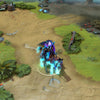 A gameplay screenshot of Abaddon's default model in Dota 2. This serves as a baseline to contrast with the enhanced in-game visuals, unique spectral avian mount, and dark majestic aura of the Blightfall cosmetic set.