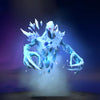 The default skin of Ancient Apparition, shown for comparison with the Secrets of the Frost Singularity set. This highlights the transformation into an awe-inspiring oracle of glacial power, featuring an ethereal frost form, a floating arcane grimoire, and a regal icy mantle.