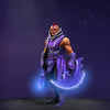 The default skin of Anti-Mage, shown for comparison with the Brands of the Reaper set. This highlights the transformation from his classic monk-like appearance to a ghostly executioner encased in sharp, dark armor with a spectral form and pulsing crescent scythes.