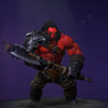 The default skin of Axe, shown for comparison with the Shackles of the Enduring Conscript set. This highlights the transformation from his standard look to an intimidating, armored juggernaut with a horned mask, spiked armor, and a brutalist great-axe.