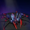 The default skin of Broodmother, shown for comparison with the Widow of the Undermount Gloom set. This highlights the transformation into a terrifying form with sinister glowing eyes, an obsidian carapace, sharp crimson legs, and thematic spiderlings.