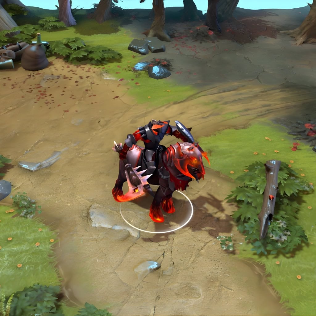 A gameplay screenshot of Chaos Knight's default model in Dota 2. This serves as a baseline to contrast with the unforgettable warrior aesthetic of the rare Oni Knight the Dark Conqueror set from The International 2016 Collector's Cache, featuring its unique mount and axe.
