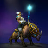 The default skin of Chen, shown for comparison with the Perils of the Red Banks set. This highlights the transformation into an imposing Egyptian-themed figure, featuring a unique crocodilian beast mount, resplendent golden armor with blue gemstones, and a divine scepter.