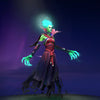 The default skin of Death Prophet, shown for comparison with the Darkwood Eulogy set. This highlights the transformation into an aura of ancient mystery, emphasizing the skeletal visage, spectral green glow, majestic raven wings, and candle-adorned headpiece of this exclusive Summer 2023 Collector's Cache skin.