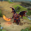 Doom shown in-game wearing the Dawn of a Darkness Foretold set. The eldritch visage with writhing tentacles, magma-forged armor with an internal glow, and the serrated infernal blade with its constant fiery particle effect are all clearly visible, showcasing the set's full intimidating presence during teamfights.