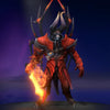The default skin of Doom, shown for comparison with the Wrath of the Fallen set. This highlights the dramatic transformation, contrasting his standard leathery wings and sword with the set's fallen angel wings and infernal flaming blade.