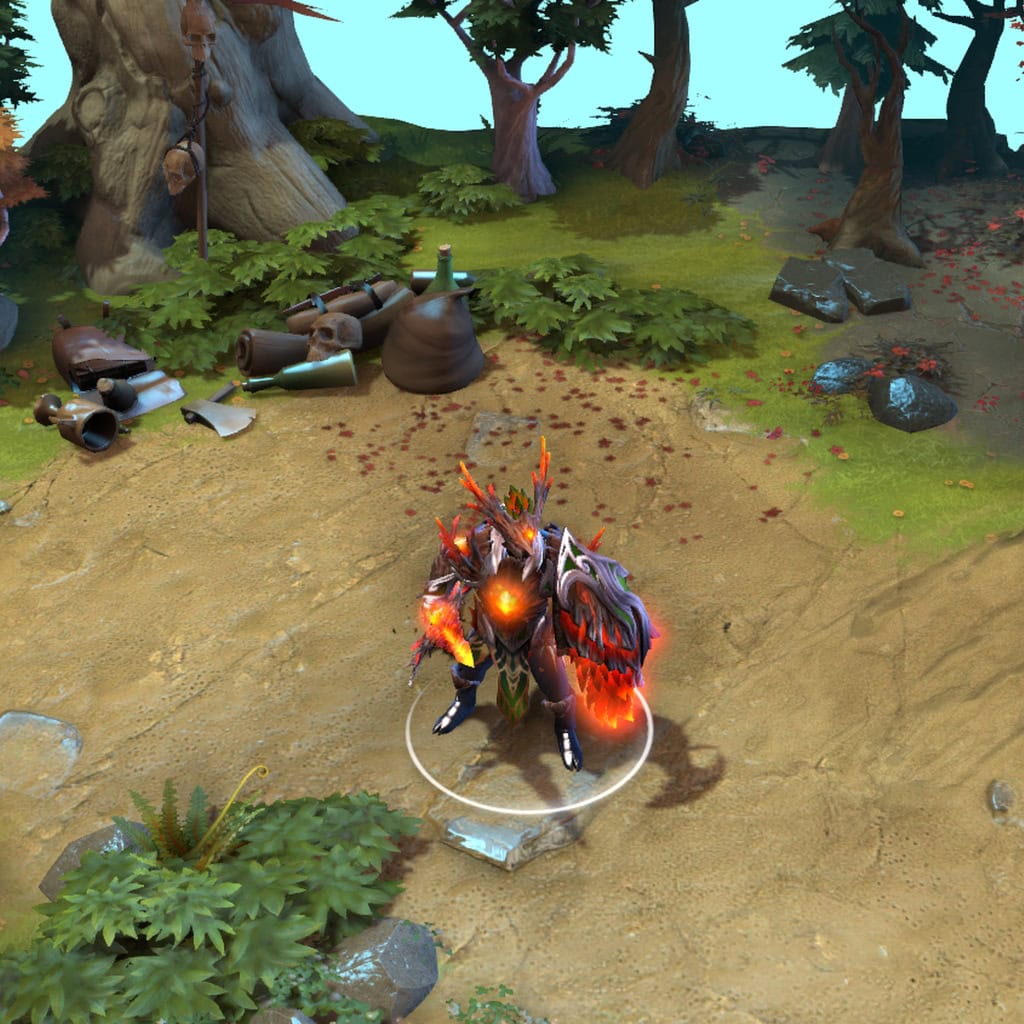 Dragon Knight shown in-game wearing the Scorched Amber set. The molten core armor, incandescent blade with fiery effects, ember-forged helm, and the unique custom Scorched Amber Dragon Form (where applicable) are clearly visible, showcasing the set's full impact.