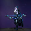 The default skin of Drow Ranger, shown for comparison with the Glimmer of the Sacred Hunt set. This highlights the transformation into a deadly apparition with an antlered headdress, ethereal shimmering garments, a crystalline bow, and harmonious glacial accents.