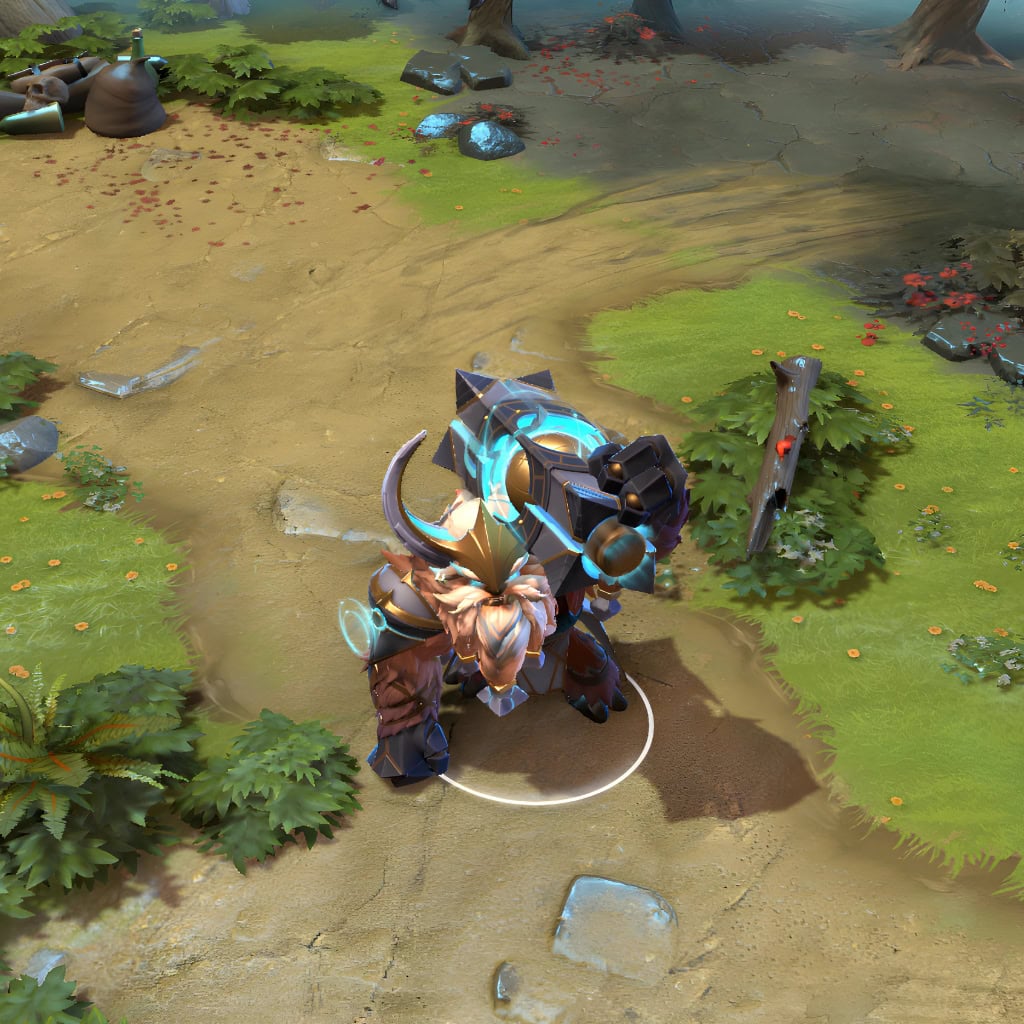 Earthshaker shown in-game wearing the Intergalactic Orbliterator set with the Planetfall Arcana. The cosmic totem, stellar-forged armor, new animations, and two-headed celestial form are clearly visible, showcasing the bundle's full impact.