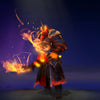The default skin of Ember Spirit, shown for comparison with the Master of the Searing Path set. This highlights the transformation from his standard appearance to the set's flaming crown, imbued blades, and ornate, ember-glowing armor.