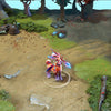 Enchantress shown in-game wearing the Caerulean Star set. Her majestic horns pulsing with blue light, the brightly glowing cerulean crystal glaive, and the luminous energy flowing through her armor are clearly visible, showcasing the set's full impact.