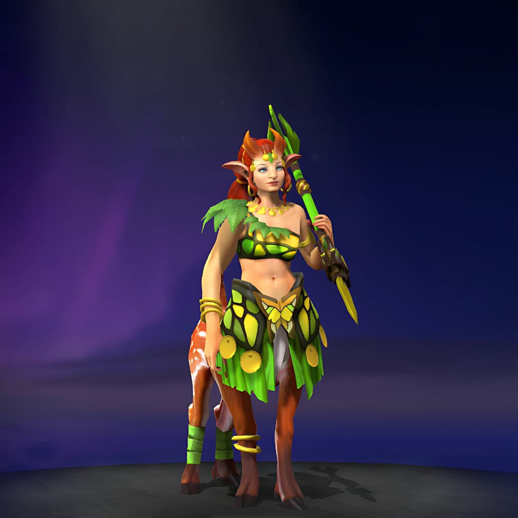 Image of Enchantress's default model, for comparison with the Songs of Starfall Glen set from the TI10 Collector's Cache.