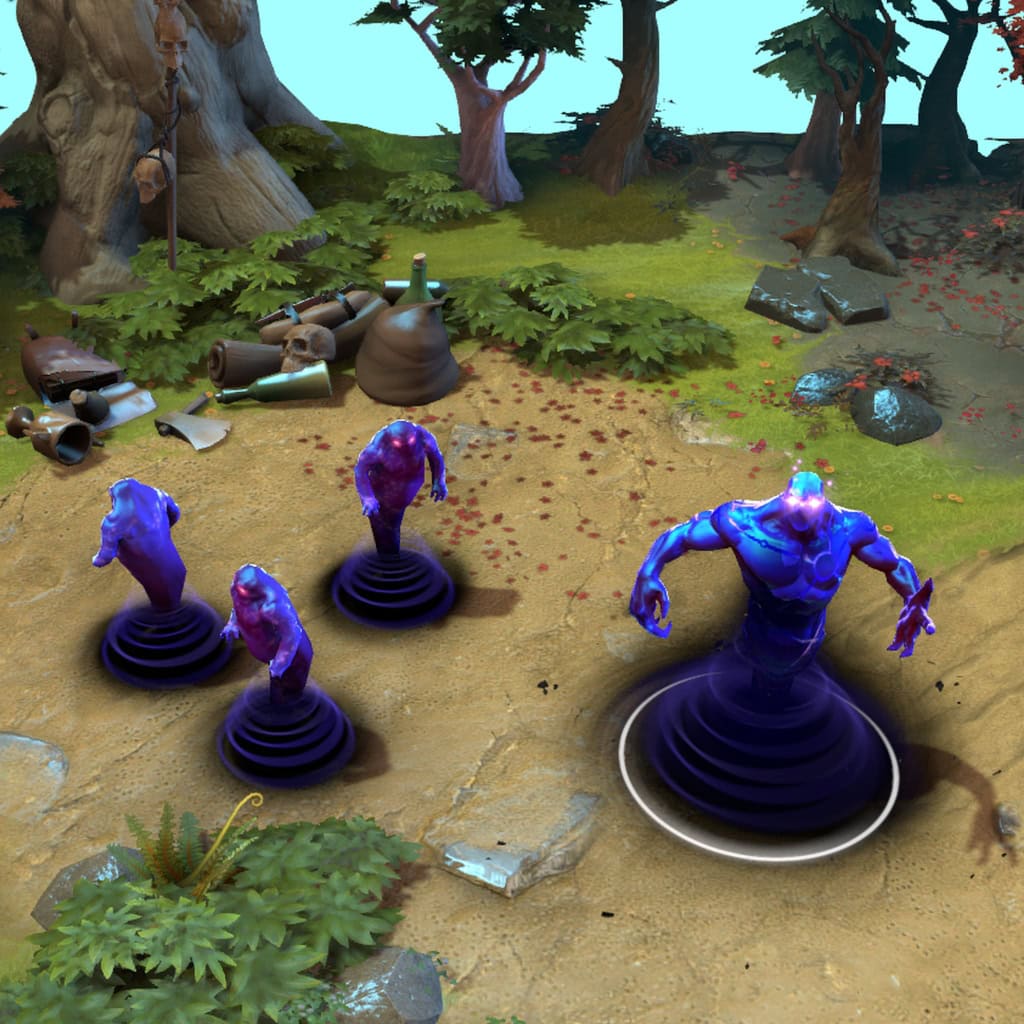A gameplay screenshot of Enigma's default model in Dota 2. This serves as a baseline to contrast with the enhanced in-game visuals, unique cosmic aesthetic, and custom transformed Eidolons of The Arts of Mortal Deception cosmetic set.