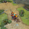 A gameplay screenshot of Gyrocopter's default model in Dota 2. This serves as a baseline to contrast with the unique thematic design and striking visual elements of the Arcane Inverter cosmetic set.