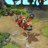 Gyrocopter shown in-game wearing the Mechalodon Interdictor set. The full aircraft remodel into a steampunk shark, custom pilot headpiece with glowing goggles, thematic shark-tipped missiles, and glowing anglerfish lure are clearly visible, showcasing the set's full predatory intent.