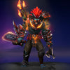 Image of the Flashpoint Proselyte cosmetic set for Huskar, from The International 10 Collector's Cache in Dota 2, featuring a fiery, tribal Huskar with a crest of fiery red hair, glowing armor, and a chainsaw.