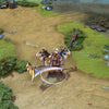 Legion Commander shown in-game wearing the Bird of Prey set. The intimidating bladed war banner, full-faced golden helmet, and oversized scythe-like polearm are clearly visible, showcasing the set's unique and commanding presence during a match.