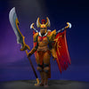 The default skin of Legion Commander, shown for comparison with the Triumph of the Imperatrix set. This highlights the transformation into a battlefield general, emphasizing the ornate gleaming golden and dark red armor, majestic horned helmet, and fiercely fiery cape of this exclusive Summer 2023 Collector's Cache skin.