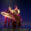 Legion Commander in the Radiant Conqueror set, featuring regal golden armor, a full-face helm, and a magnificent wing-styled crimson war banner.
