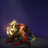 Dota 2 Immortal item, Golden Dark Maw Inhibitor, is a formidable gilded mask for Lifestealer that radiates an ambient golden glow.
