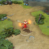 A gameplay screenshot of Lina's default model in Dota 2. This serves as a baseline to contrast with the enhanced in-game visuals and unique celestial deity aesthetic of the Flame of Origin cosmetic set.