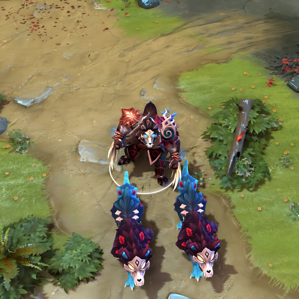 Lycan shown in-game wearing the Creed of the Skullhound set. The haunting bone-white skull mask, wickedly sharp primal claws, and glowing arcane energy on the pauldrons are clearly visible, showcasing the set's savage presence.