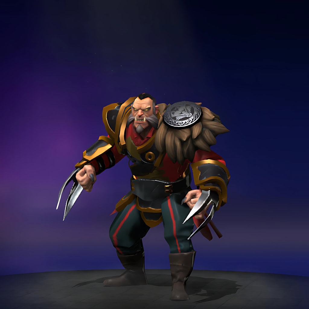 The default skin of Lycan, shown for comparison with the Creed of the Skullhound set. This highlights the transformation into a fearsome figure with a savage yet mystical identity and a custom Shapeshift ultimate.