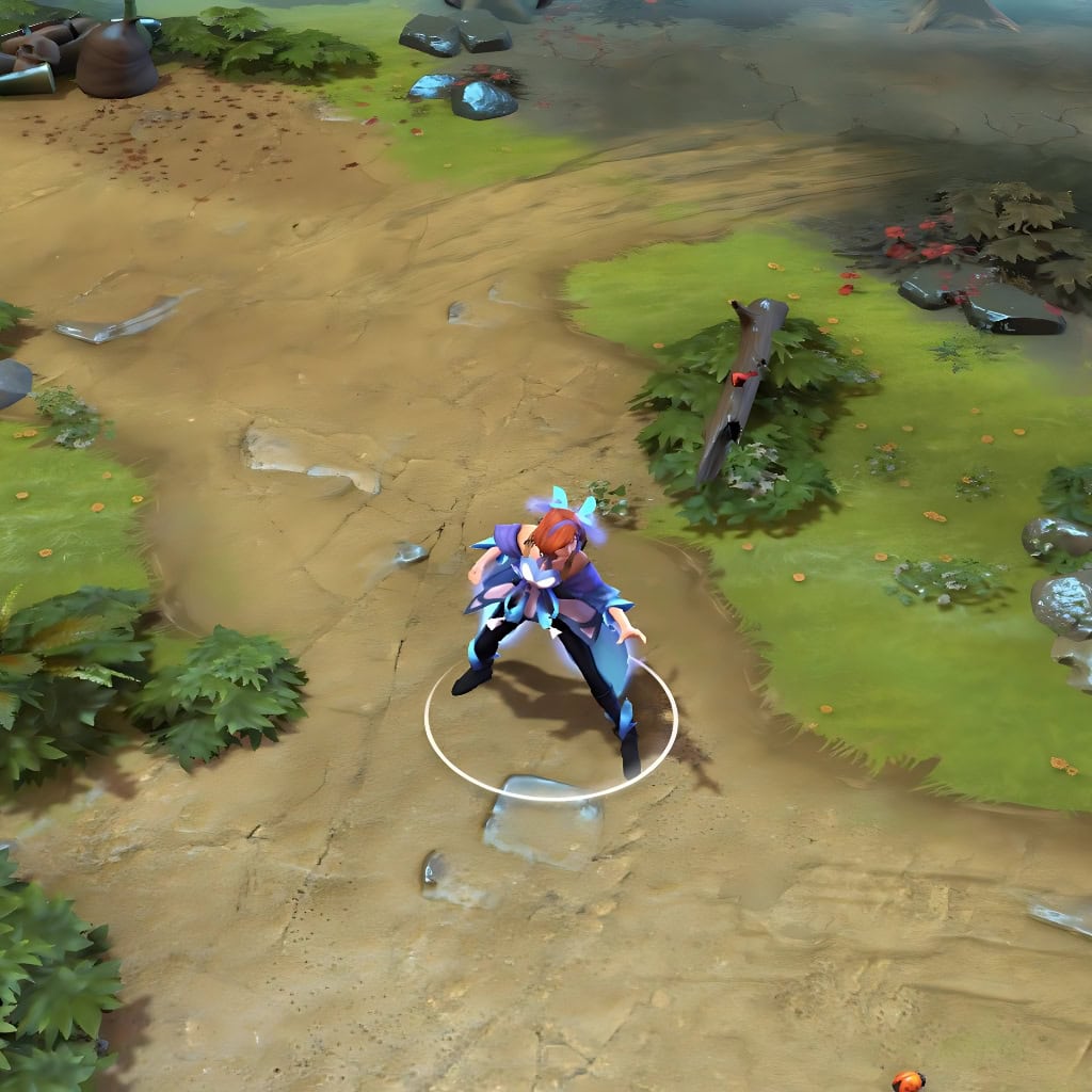 Marci shown in-game wearing the Blue Horizons set. The brilliant blue uniform, elegant glowing butterfly-wing sash, and ambient butterfly particle effects are clearly visible, showcasing the cosmetic's full impact during a match.