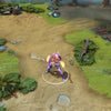 Marci shown in-game wearing the BRIGHTFIST set. The white and gold armor, vibrant pink hair, and the brilliant golden energy radiating from her fists are clearly visible during gameplay, showcasing the set's full visual impact.