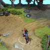 A gameplay screenshot of Marci's default model in Dota 2. This serves as a baseline to contrast with the vibrant colors and meticulously crafted details of the Faithful Fortune cosmetic set during a match.
