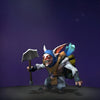 The default skin of Meepo, for comparison with The Family Values set from The International 2016 Collector's Cache. This highlights the transformation into a unified expedition force with distinct teal and brown gear, a glowing eye, and a unique weapon.