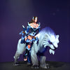 The default skin of Mirana and her mount Sagan, shown for comparison with the Dreams of Midsummer set. This highlights the complete transformation into an ethereal crystalline form, contrasting the standard models with prismatic armor, a luminous crown, and a majestic reimagining of Sagan.