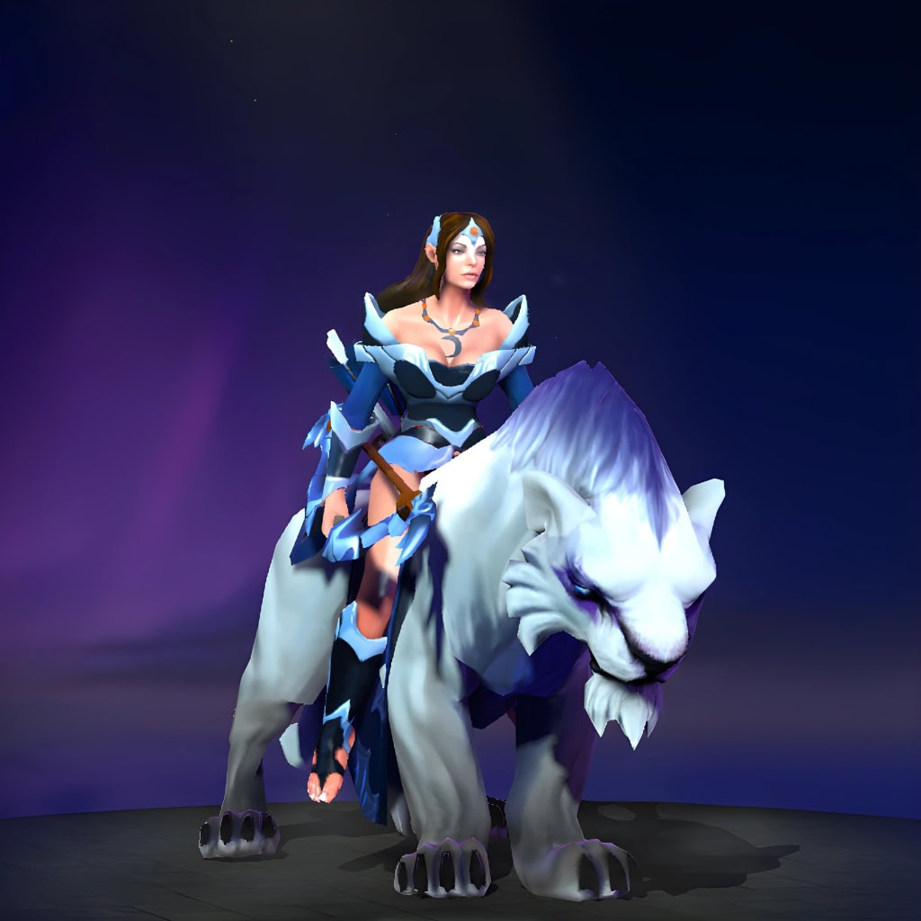 Image of Mirana's default model, for comparison with the Spirit of the Sacred Grove set from the TI10 Collector's Cache.