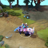Mirana shown in-game riding her transformed mount from the Dreams of Midsummer set. Her glowing crystalline armor, luminous celestial crown, and the mount's formidable armored silhouette are clearly visible, accentuated by vibrant blue particle effects from her weapon.