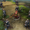A gameplay screenshot of Monkey King's default model in Dota 2. This serves as a baseline to contrast with the enhanced in-game visuals, unique blazing visage, fiery shoulder familiar, and custom imposing greatstaff of the Champion of the Fire Lotus cosmetic set.