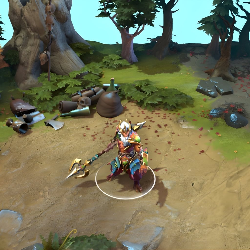 Monkey King shown in-game wearing the Riptide Raider set. The formidable golden Trident of the Sunken Kingdom, ornate coral-like crown, long flowing white beard, and ocean-influenced scaled armor with finned bracers and a tattered kilt are clearly visible, showcasing the set's full powerful oceanic theme.