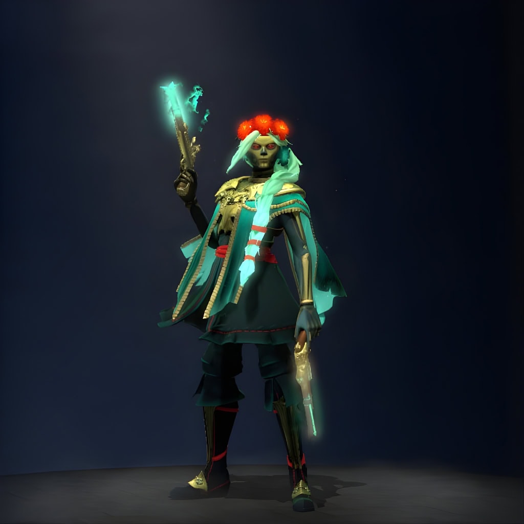 The default skin of Muerta, shown for comparison against the Rose of Moira set.