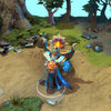 Oracle shown in-game wearing the Riddle of the Hierophant set. The majestic sun-disc headdress, expansive winged pauldrons, dynamic dual-state Oracle Orb, and hieroglyph-etched ceremonial robes are clearly visible, showcasing the set's full impact with its golden and turquoise aesthetic.
