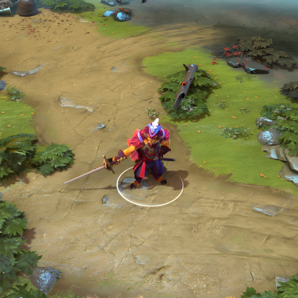 A gameplay screenshot of Pangolier's default model in Dota 2. This serves as a baseline to contrast with the formidable subterranean aesthetic, chitinous armor, and unique sword and shield of the Pitfall Crusader cosmetic set.