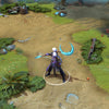 Phantom Assassin's Asan Persona shown in-game wearing the Reaper of the Waning Veil set. The slender, wraith-like silhouette, detailed vestments, celestial amulet, and magnificent crescent scythe glowing with cyan energy are clearly visible, showcasing the set's full impact.