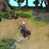 Phantom Assassin shown in-game wearing the Visions of the Lifted Veil set. Her dark, aristocratic armor, blood-red accents, and unique bat-wing blades are clearly visible, showcasing the set's fearsome, vampiric aesthetic and commanding presence.