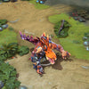 A gameplay screenshot of Primal Beast's default model in Dota 2. This serves as a baseline to contrast with the intense visual upgrade, volcanic fury, and unique glowing effects of the Primeval Abomination cosmetic set, enhancing your in-game presence.