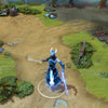 A gameplay screenshot of Razor's default model in Dota 2. This serves as a baseline to contrast with the enhanced in-game visuals, vivid blue electrical effects, serpentine weapon, and snake head ornaments of the Test of the Basilisk Lord cosmetic set.