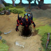 Shadow Fiend in-game wearing the Diabolical Fiend set from The International 2016 Collector's Cache. The obsidian plates, massive demonic horns, and internal volcanic fire with smoldering embers are clearly visible, showcasing its full impact and malevolent aura.