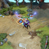 Skywrath Mage shown in-game wearing the Secrets of the Celestial set. The shimmering, nebular armor, iconic crescent moon pauldrons, and the dramatic astronomical orrery staff are all visible during gameplay, showcasing the set's full cosmic power and visual upgrade.