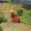 A gameplay screenshot of Snapfire's default model in Dota 2. This serves as a baseline to contrast with the enhanced in-game visuals, unique gator-like Mortimer mount, custom armored command rig with cannons, and Snapfire's tactical gear of the Whippersnapper cosmetic set.