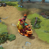 Snapfire shown in-game wearing the Snailfire set. Her trusty dragon toad, Mortimer, reimagined as a heavily-armored gastropod with fiery exhaust, and Snapfire herself in unique goggles and redesigned cannon, are clearly visible, showcasing the set's full impact during a Dota 2 match.