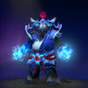 Unleash the Storm Spirit - BEAST OF THUNDER, a crown jewel from Dota 2's Summer 2023 Collector's Cache. This rare Storm Spirit set transforms Raijin Thunderkeg into a formidable figure, adorned in dark blue ornate samurai-style armor with vibrant cyan accents and glowing highlights. He brandishes crackling blue electrical energy in his fists, complemented by a striking spiky pink topknot, signaling mastery and commanding attention.