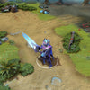Sven shown in-game wearing the Astral Schism set. The deep void plate armor with glowing blue accents, the ethereal starlight mane, and the breathtaking greatsword glowing with stellar fire are clearly visible, showcasing the set's full impact.